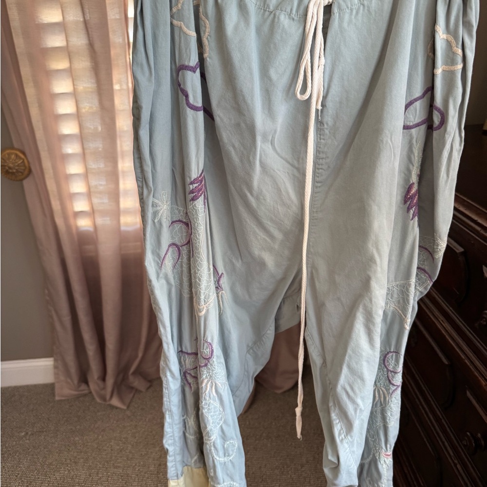 Magnolia Pearl Light Blue Capris with Purple Accents